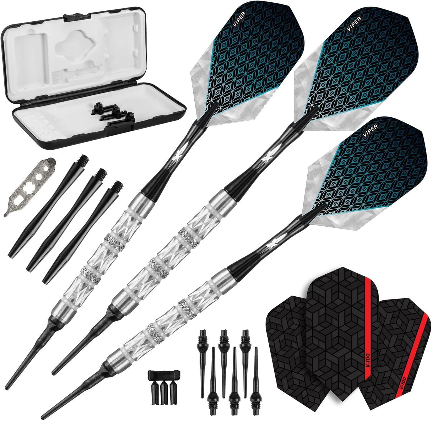 Viper Diamond dardos de punta suave 90% tungsteno con estuche de almacenamientoviaje