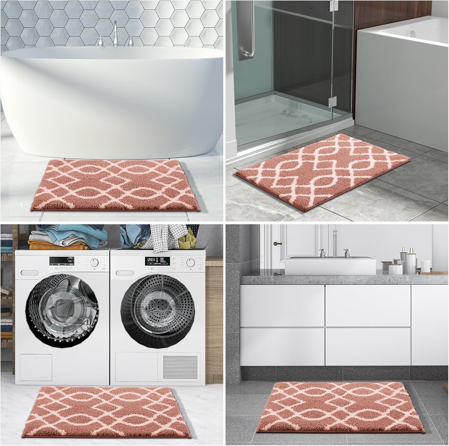 Yimobra Alfombras de baño lujosas y esponjosas, súper elásticas, suaves y gruesas, antideslizantes, absorben el agua, más fáciles de secar, alfombra