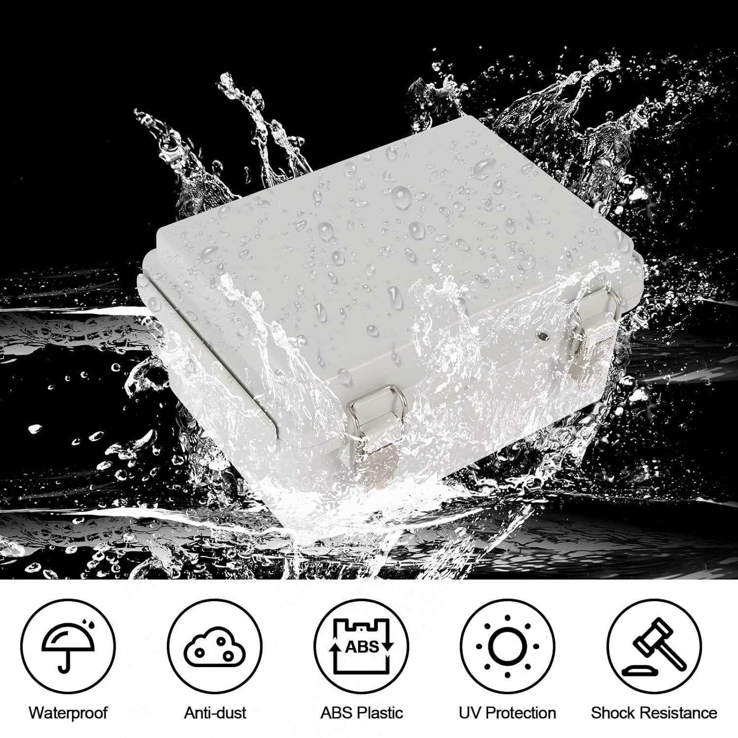 Caja de conexiones ABS plástico IP67 impermeable cajas eléctricas a prueba de polvo recinto eléctrico universal con soporte de pared para proyecto