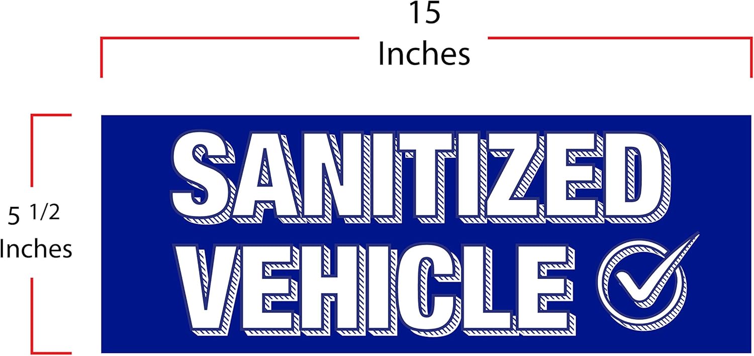 Calcomanías de vinilo para parabrisas de vehículos desinfectados, suministros de concesionario de automóviles, juego de calcomanías para vehículos
