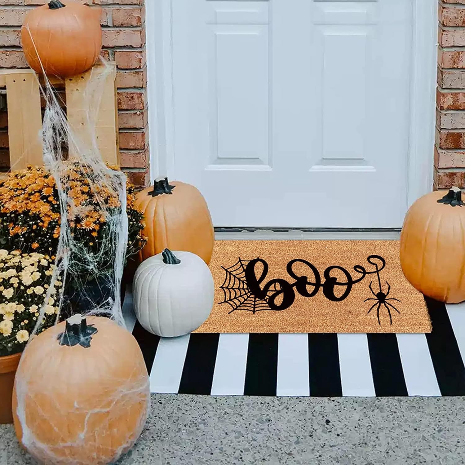 Tapetes de Halloween para interiores de 23.6 x 15.7 pulgadas, bonito disfraz de Halloween, faroles de calabaza, alfombra de patio al aire libre,