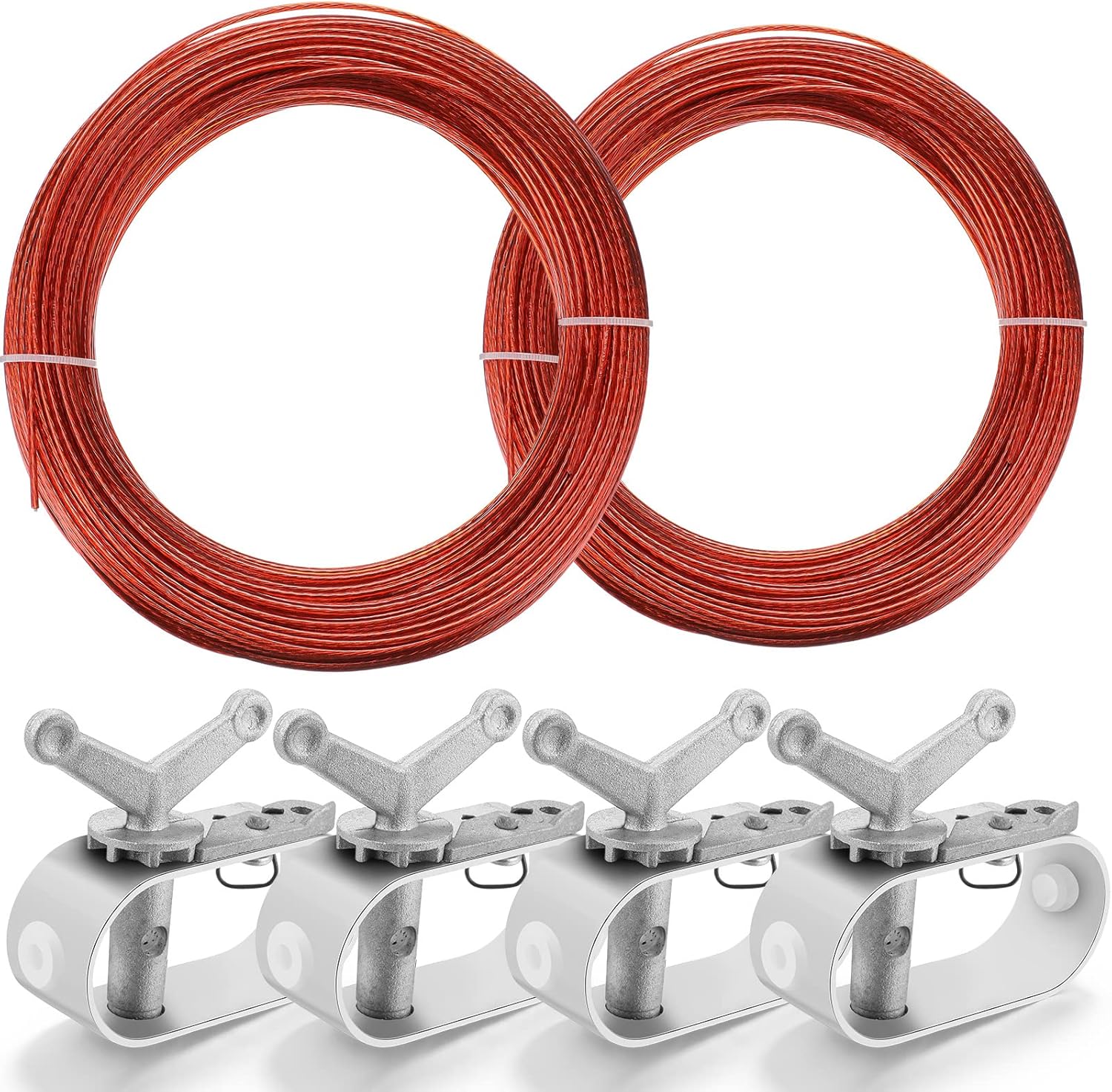 Juego de 2 cubiertas de piscina para cabrestante y cable para cubierta de piscina, cable de 4 piezas, cabrestante para cubiertas de piscina sobre el