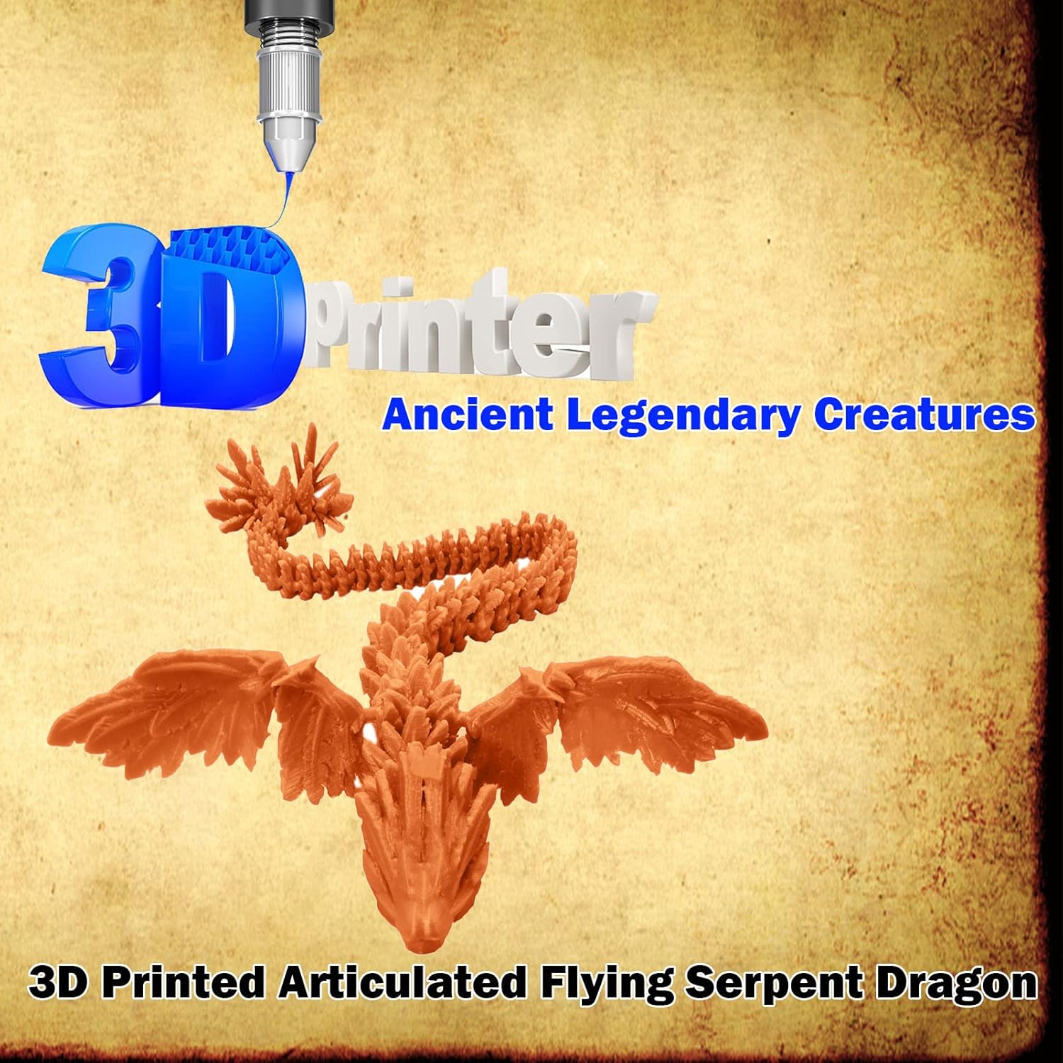 Juguetes de dragón impresos en 3D, figuras de acción de la madre del dragón antiguo con alas voladoras flexibles, figuras de dragón para alivio de