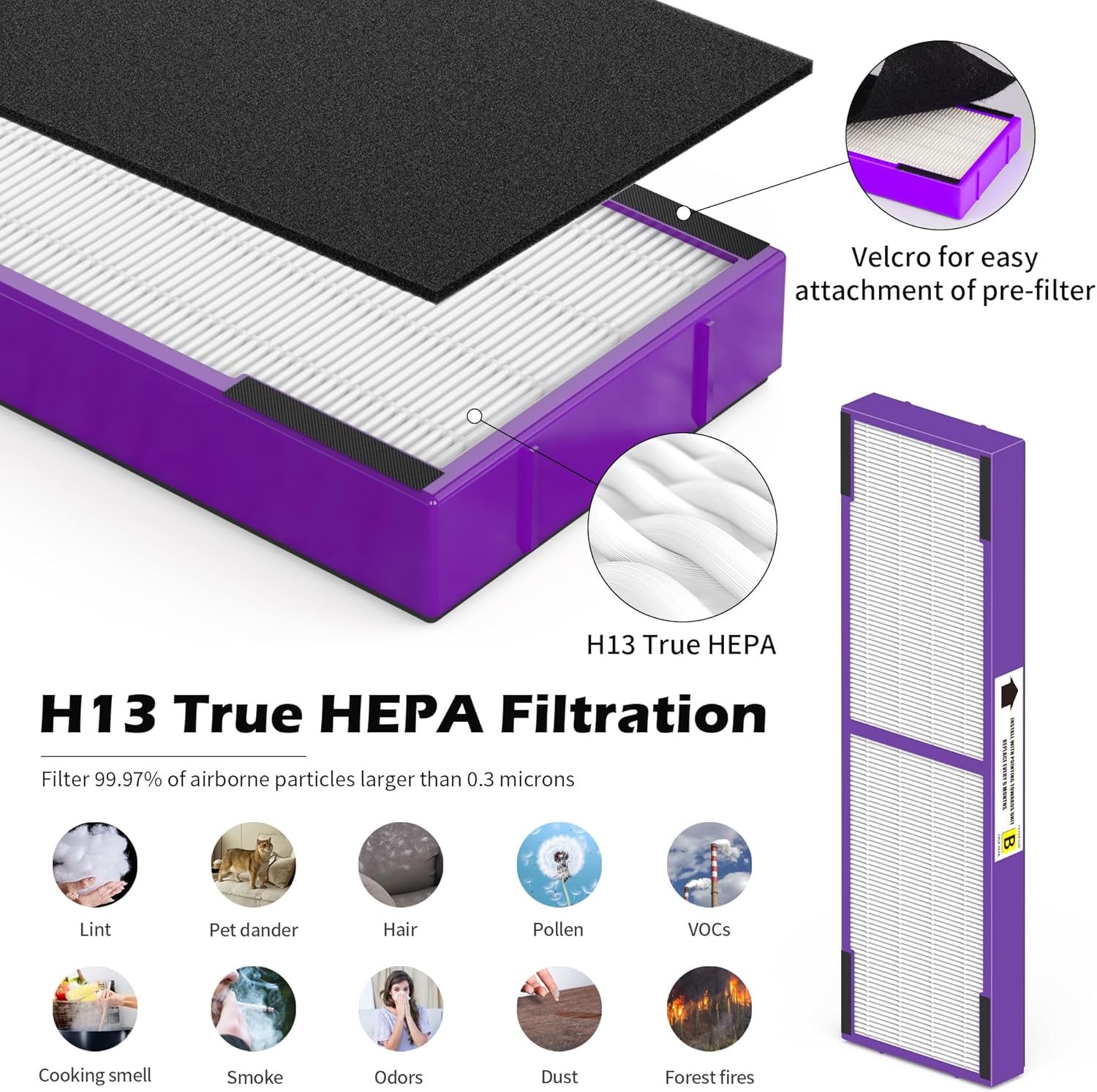 FLT4850pt – Filtro de repuesto HEPA para mascotas compatible con filtro Ger m-Guardian B AC4850, AC4825, AC4870, CDAP4500, C4900, AC4300, AP2200