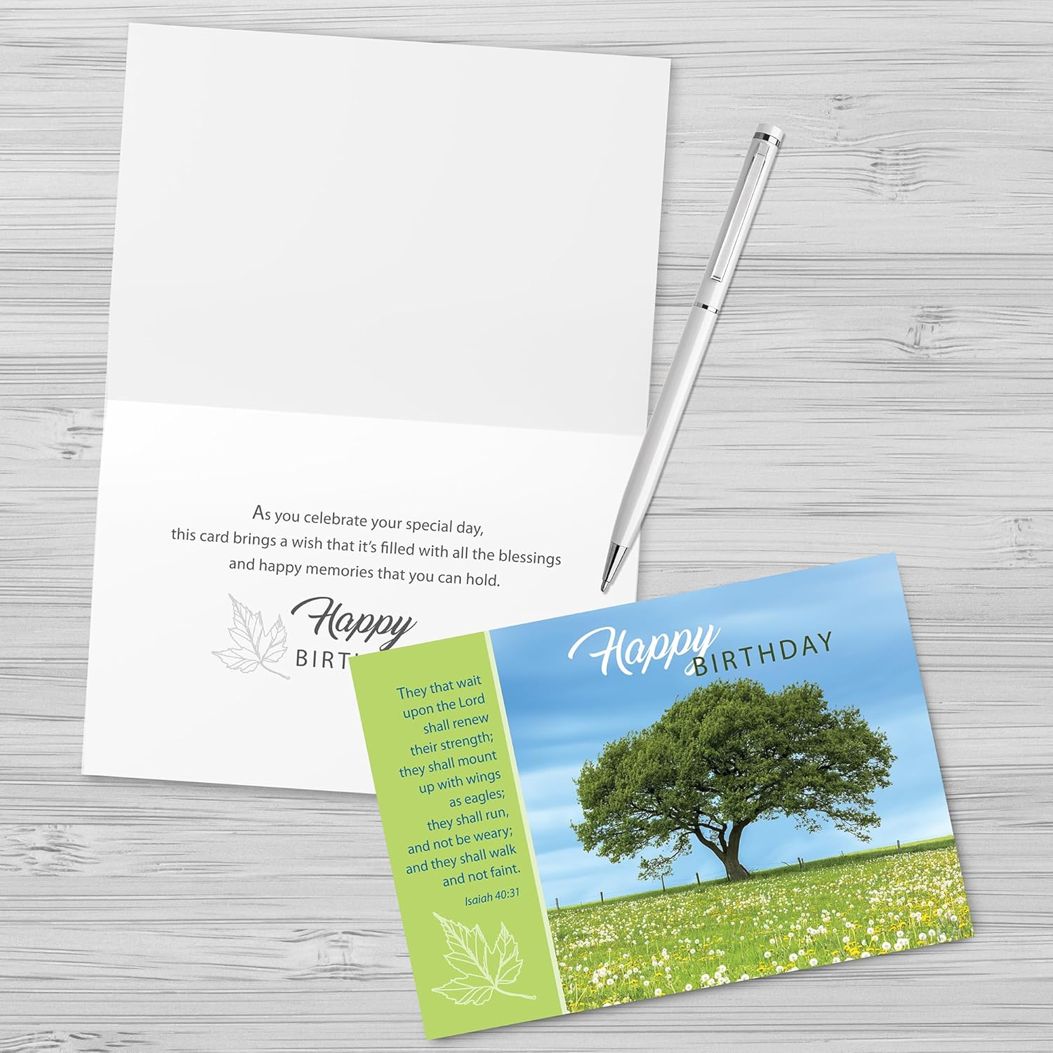 Faithfully Yours Designer Greetings Landscape – Surtido de tarjetas de cumpleaños en caja, majestad de Dios con versículos bíblicos de las