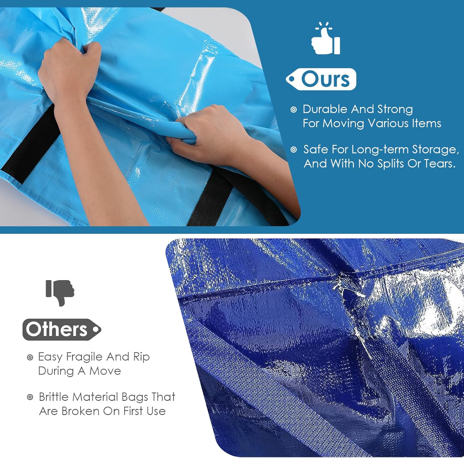 Bolsas de almacenamiento para ropa, bolsas de almacenamiento de ropa extra grandes con asa reforzada, contenedores de almacenamiento para organizar