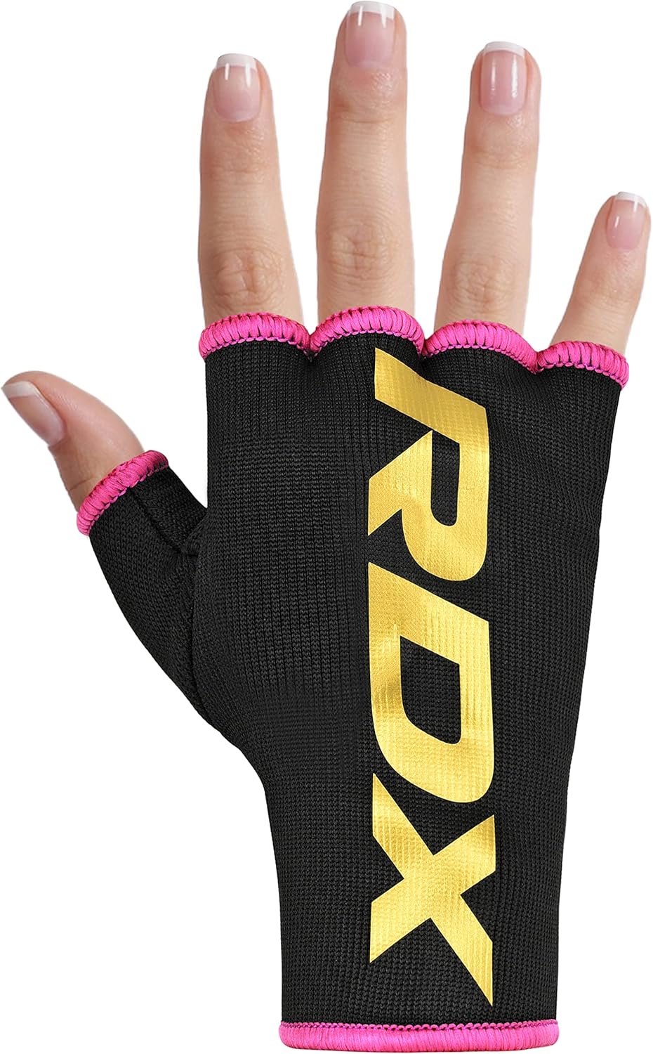RDX Guantes interiores de boxeo para hombres y mujeres, vendajes elásticos de medio dedo, protección de puño debajo de los mitones, Muay Thai,