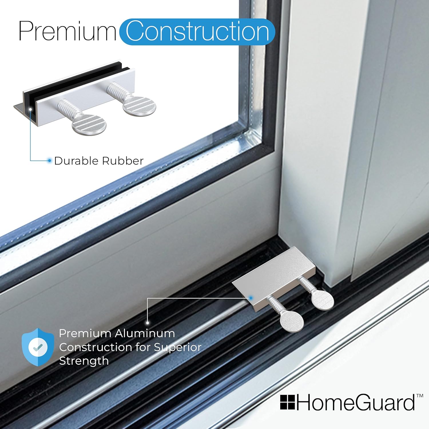 Cerraduras corredizas de seguridad para riel de 316-38 pulgadas, paquete de 10 topes de aluminio para ventanas correderas con forro de vinilo,