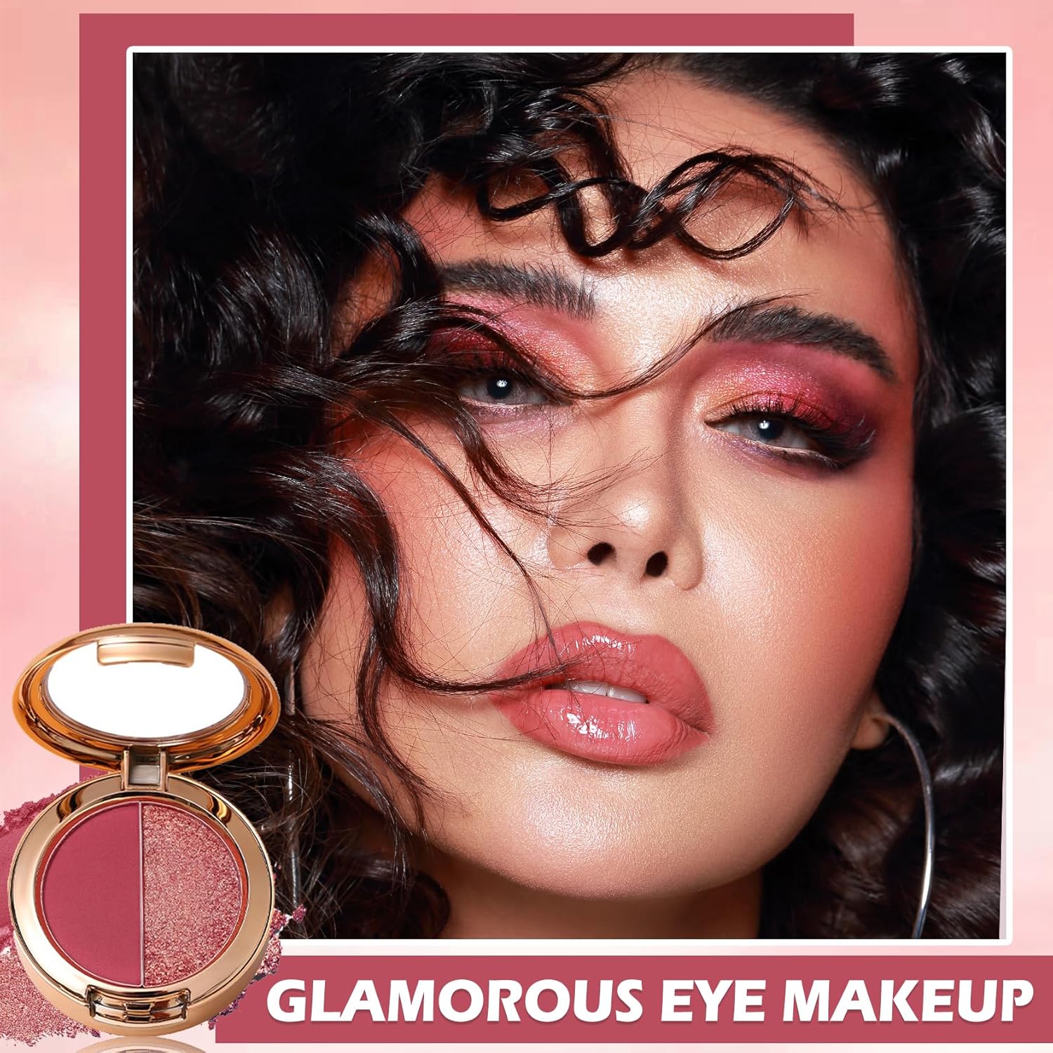 ZHISHUDL Paleta de sombra de ojos de doble color con purpurina mate, paleta de maquillaje de sombra de ojos de alto pigmento en polvo, maquillaje de