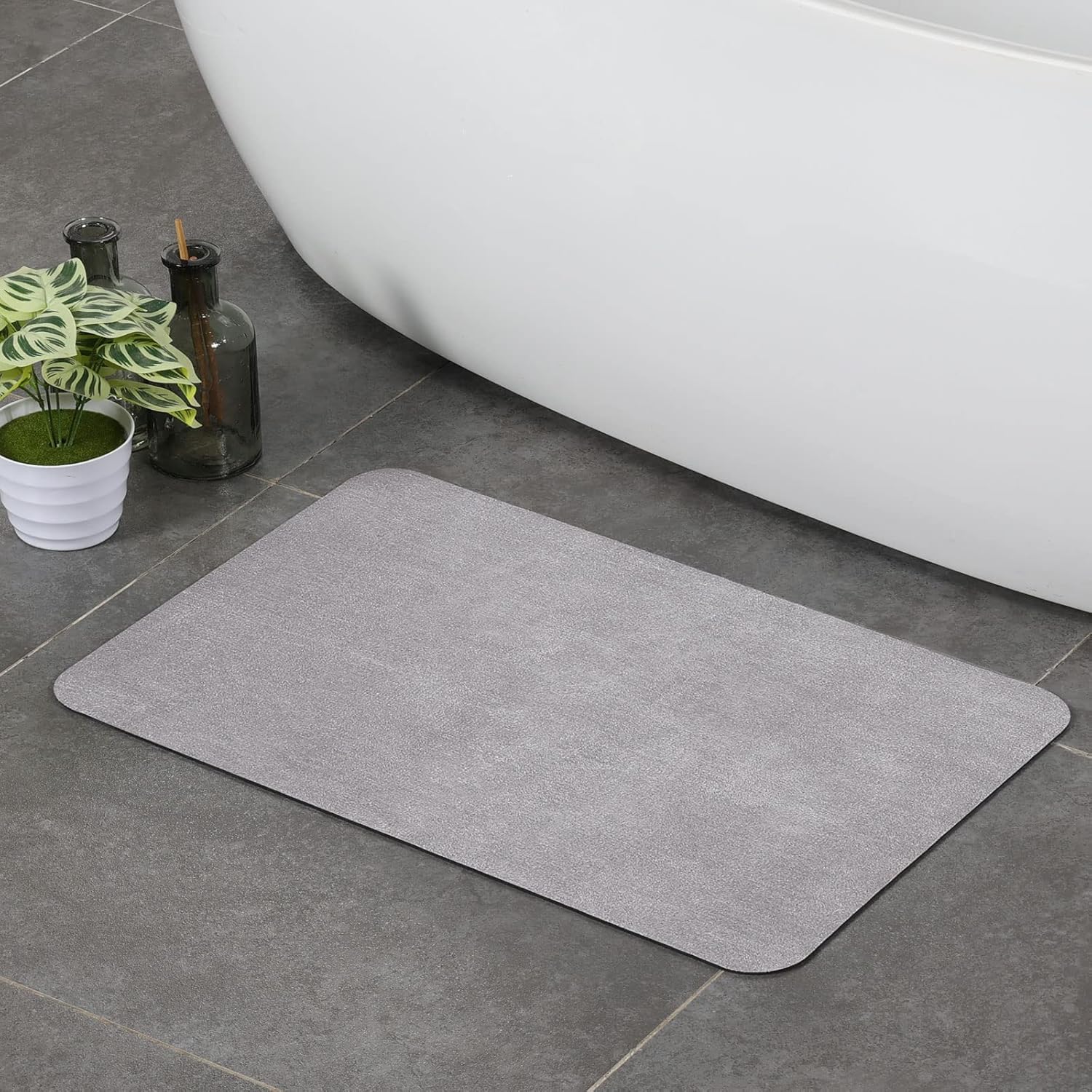 Stiio – Tapetes de baño de 17 x 29.5 pulgadas para baño, súper absorbentes, de secado rápido, de goma antideslizante, delgadas, para debajo de la