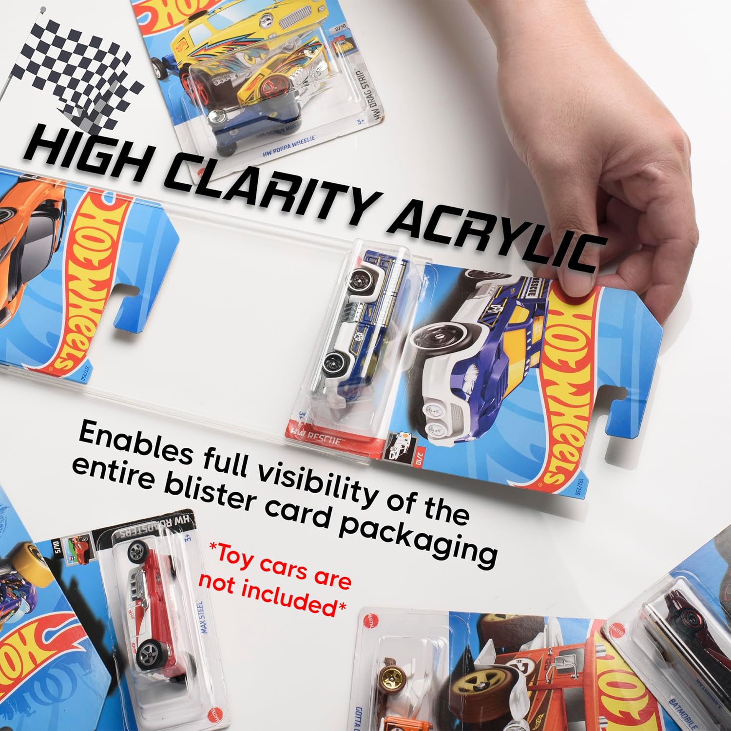 Modelo Car Display Case – Soporte para hasta 30 autos – Compatible con Hot Wheels Matchbox – Organizador de coche de juguete fundido a presión para
