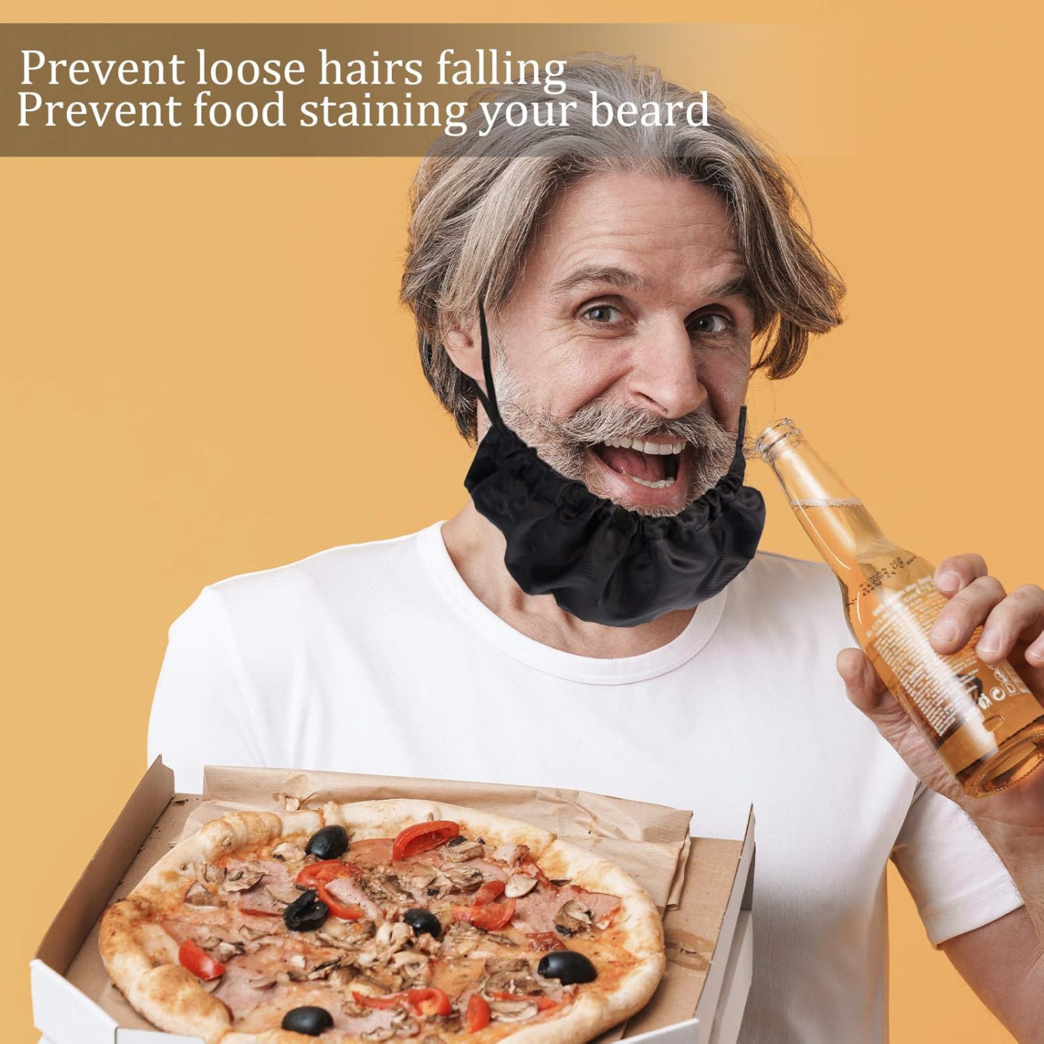 EBOOT 3 gorras de barba para hombres, bandana para barba, fundas ajustables para el pelo facial, delantal, capó para dormir, babero