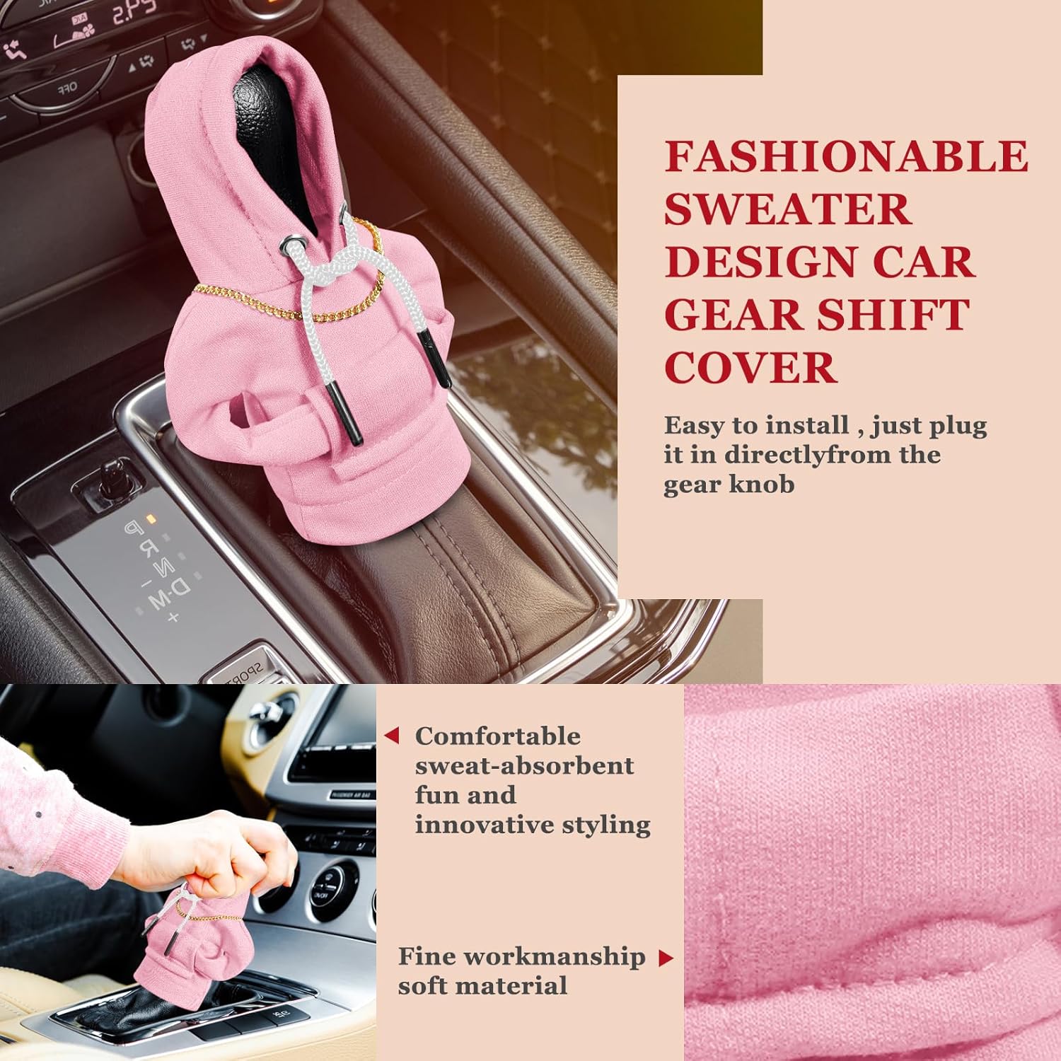 Sudadera con capucha para palanca de cambios de automóvil, divertida perilla de palanca de cambios, suéter para invierno, decoración de accesorios