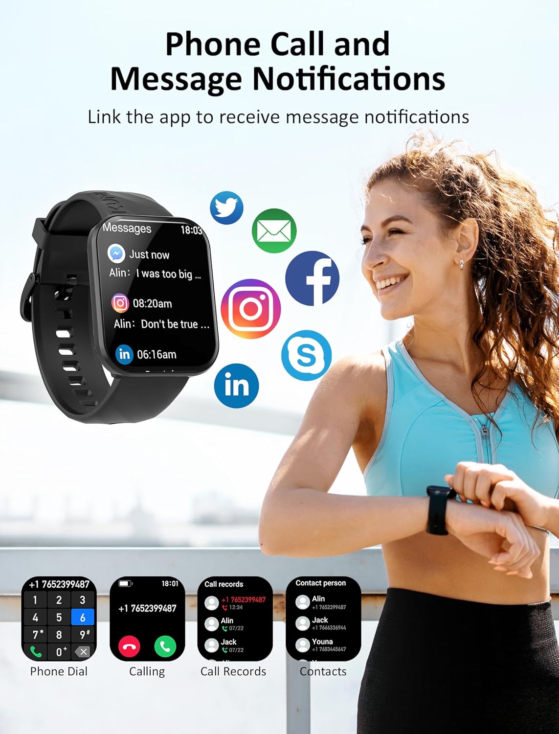 Kumi Reloj inteligente para hombre, reloj inteligente de 1.96 pulgadas para Android iOS (respuestahacer llamadas), frecuencia cardíaca, SpO2 y