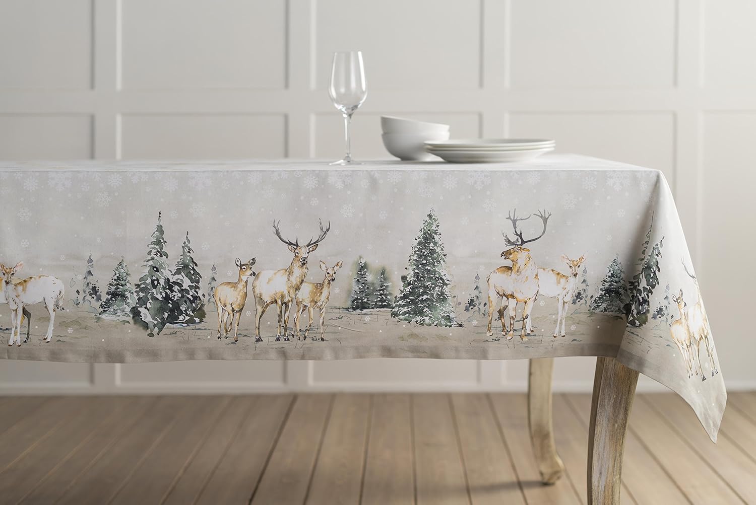 Maison d’ Hermine Mantel 100% algodón para mesas de cocina, comedor, fiestas, bodas, Acción de GraciasNavidad (Rectángulo, 60 x120 pulgadas),