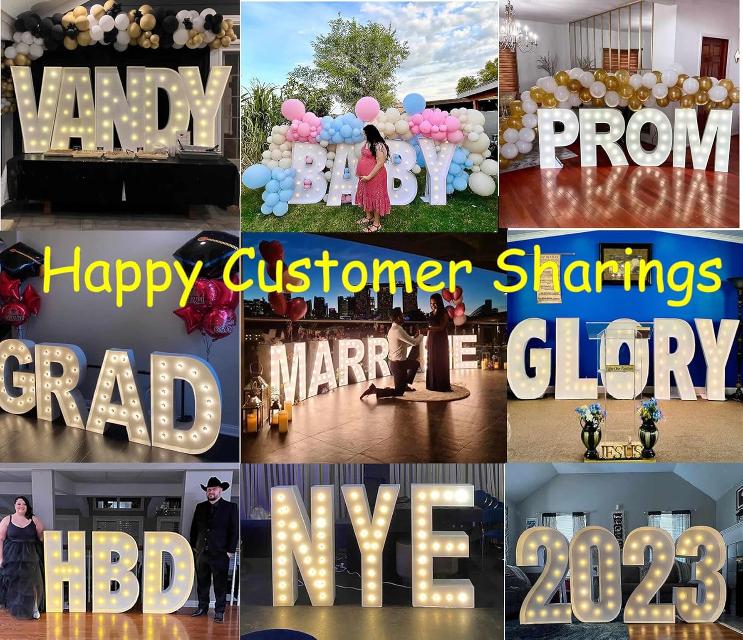 Letras luminosas de marquesina de 4 pies con luz A, letra grande para graduación, baby shower, cumpleaños, compromiso, boda, decoración de fiesta