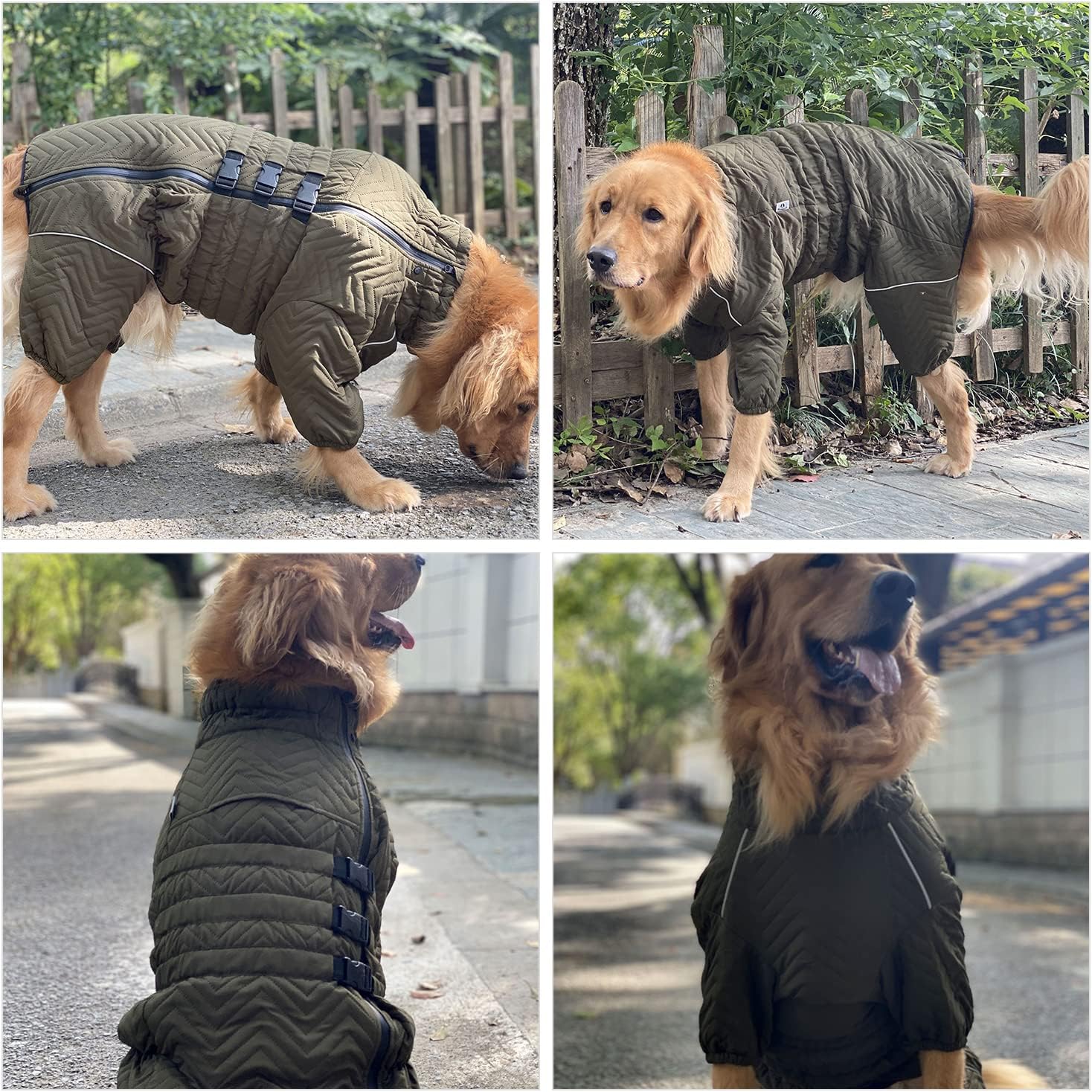 Abrigo cálido para perro, chaleco de doble capa para perro, 4 patas cubiertas, resistente al viento, impermeable, reflectante, chaleco cálido para