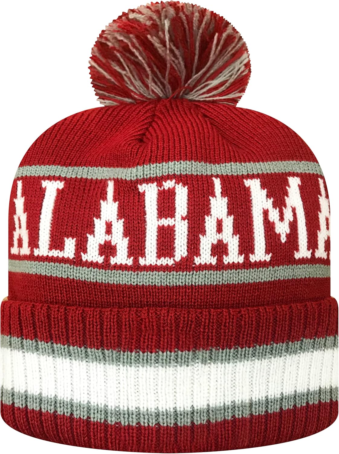 Zephyr Gorro de punto Skully con logotipo retro del equipo de la NCAA, Marea carmesí de Alabama