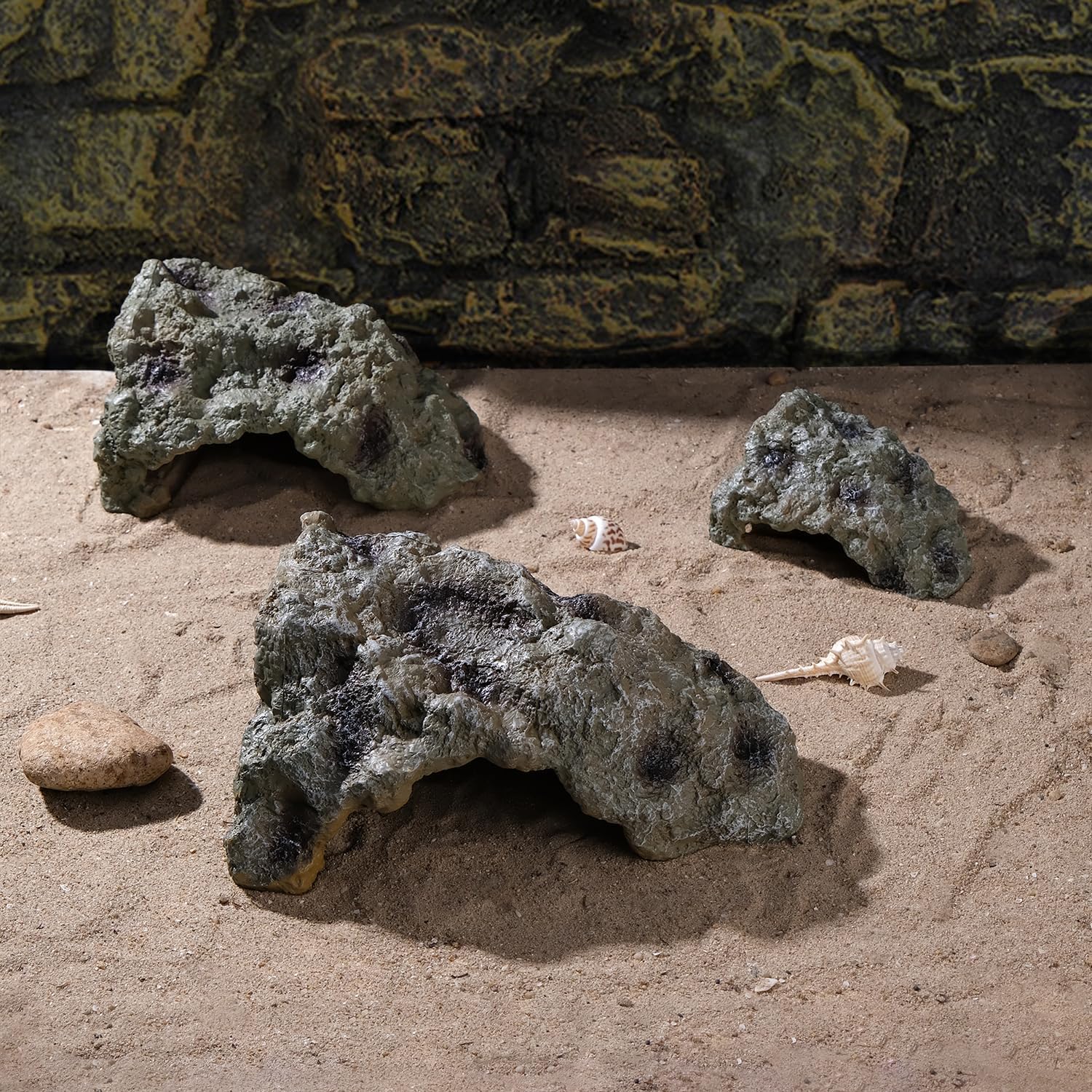 Piel de leopardo de resina, fiel a la naturaleza, roca reptil para escondite de dragón barbudo, piel de serpiente para pitones de bola, decoración
