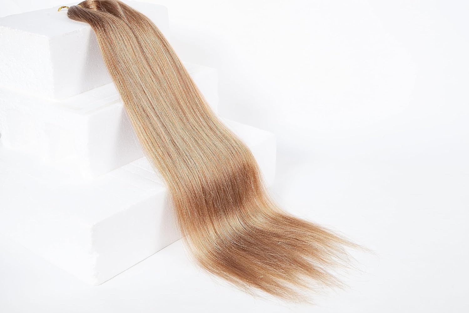 Cabello trenzado preestirado de 26 pulgadas, cabello largo dorado, 3 tonos, mezcla de 3 tonos, extensiones de cabello trenzado profesional de fibra
