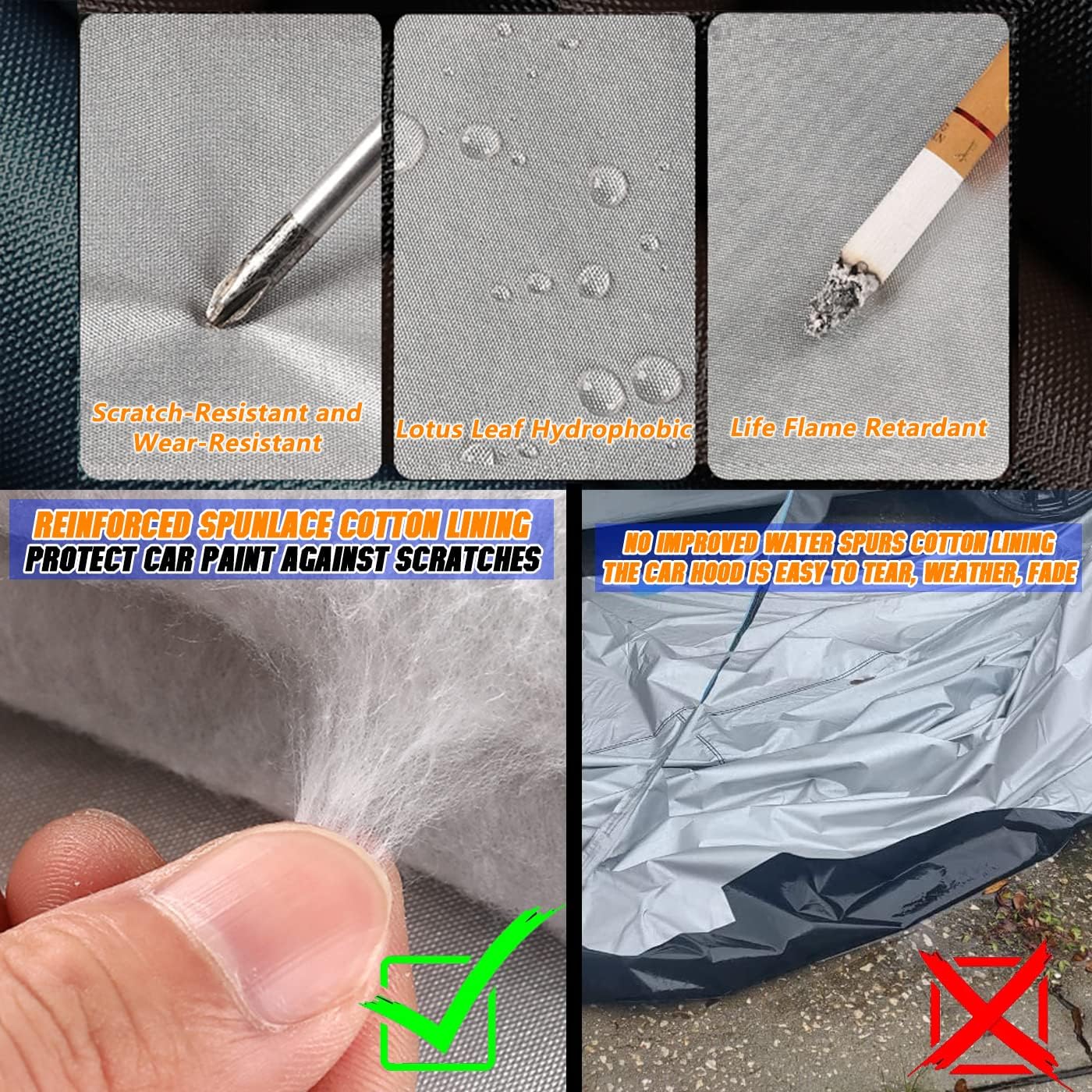 QUYDDC Nuevo material transpirable, cubierta impermeable para automóvil, cerraduras y puertas con cremallera, protector solar, impermeable,