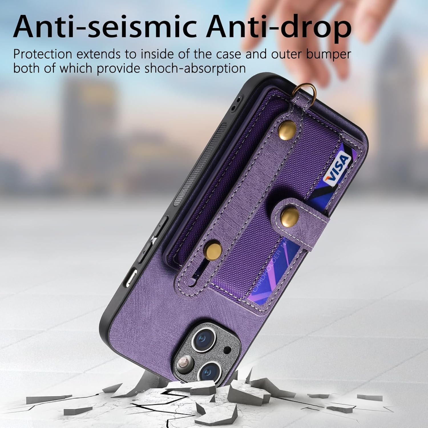 Asuwish Funda para iPhone 15 Plus de 6.7 pulgadas, funda tipo cartera con protector de pantalla de vidrio templado, soporte delgado para tarjeta de