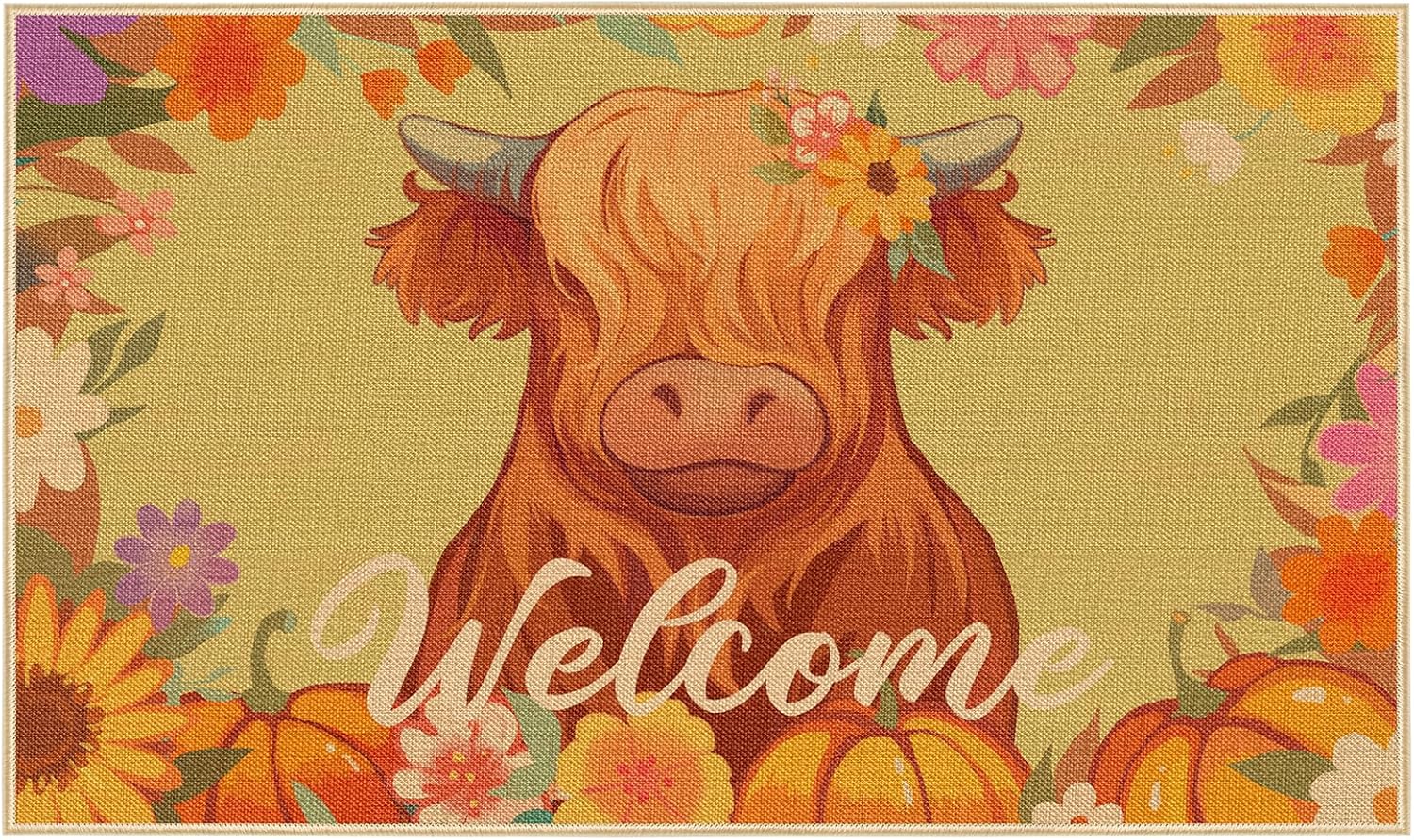 Tapete de bienvenida de otoño, parte trasera de goma, antideslizante, para otoño, Acción de Gracias, otoño, temporada, hogar, interior, exterior,