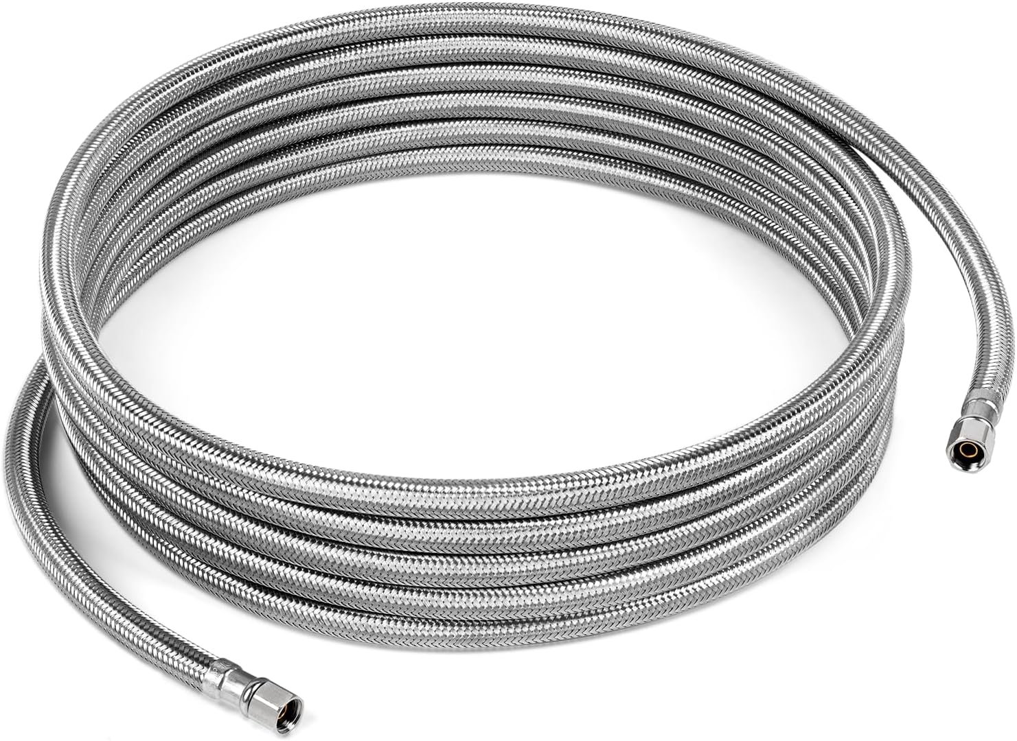 JUWO Línea de agua para refrigerador de 18 pies, conector de manguera de acero inoxidable de compresión de 14 pulgadas, para residencias de tamaño