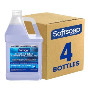 Softsoap Repuesto de jabón líquido antibacteriano para manos, refrescante y limpio, jabón de manos hidratante, 1 galón (paquete de 4) Softsoap Repuesto de jabón líquido antibacteriano para manos, refrescante y limpio, jabón de manos hidratante, 1 galón (paquete de 4)