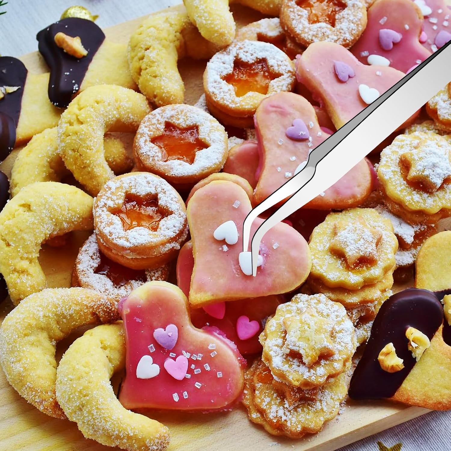 Juego de 24 herramientas de decoración de galletas, juego de herramientas de decoración de pasteles de fondant, incluye pinceles de decoración,