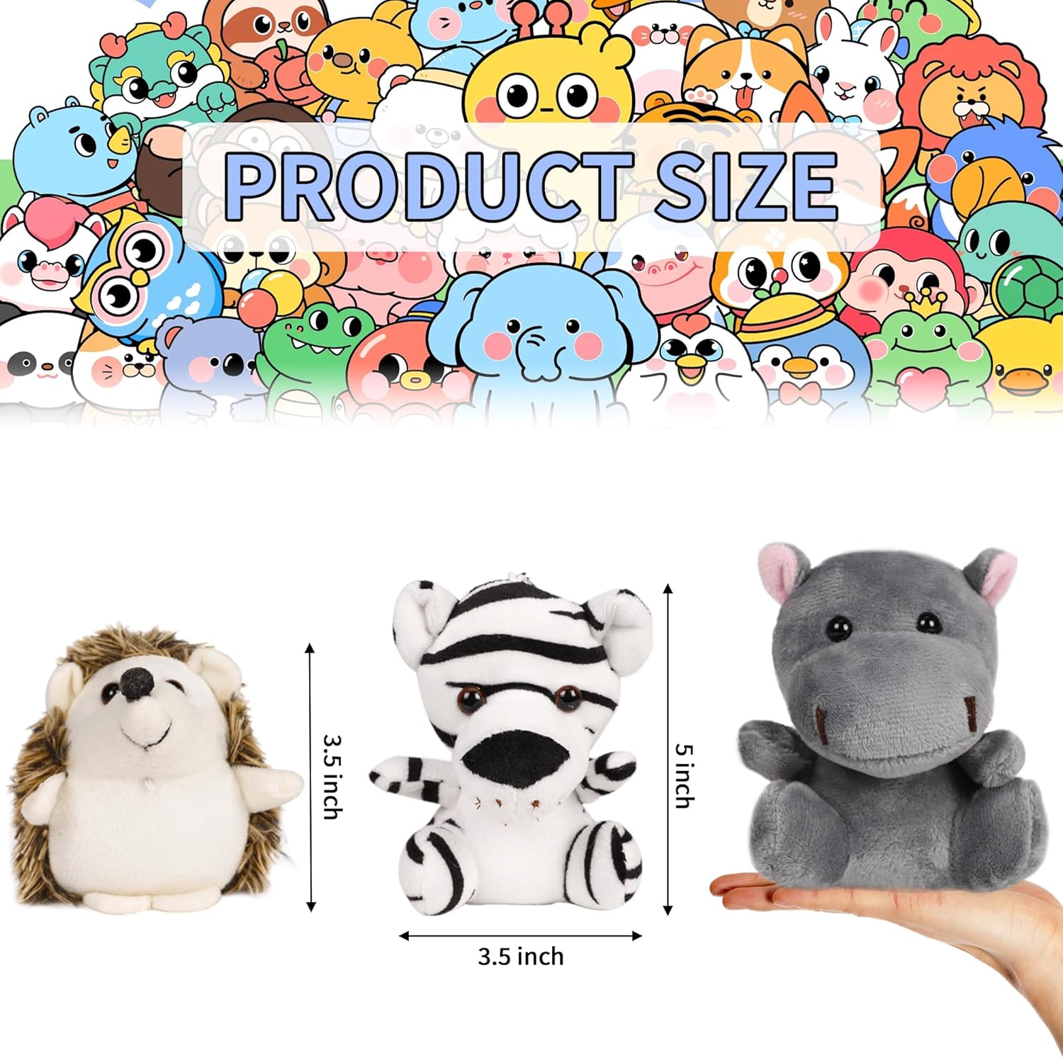 Spoilu Pequeños animales de peluche a granel, 12 piezas de mini juguetes de peluche de animales del bosque, lindos animales de peluche de 4.5