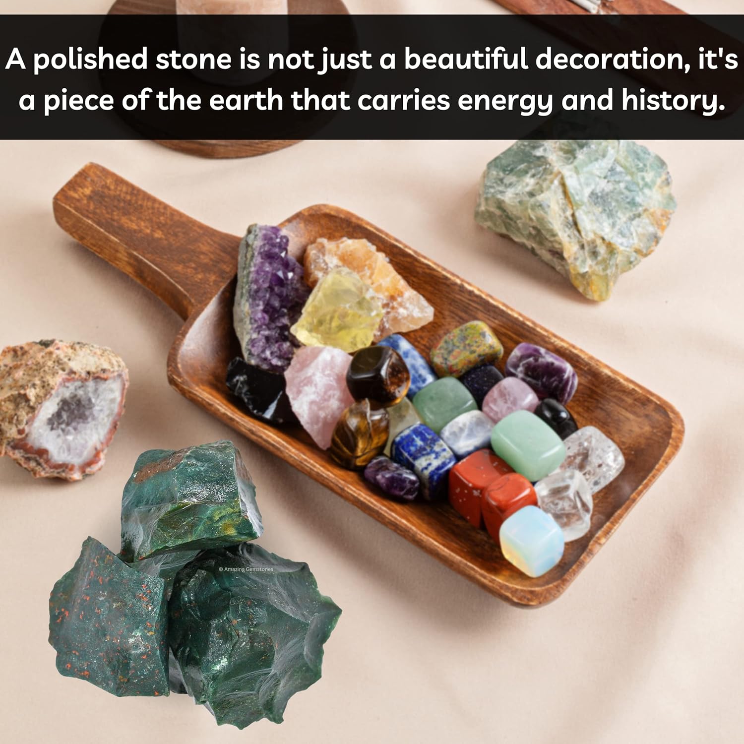 Bloodstone – Cristales crudos y piedras curativas, rocas naturales para rodar y hacer tú mismo, piedras y cristales crudos (5 piezas)