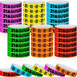 600 pulseras de papel para eventos de más de 21 unidades, pulseras de colores, impermeables, pulseras de identificación verificada para bar, 600 pulseras de papel para eventos de más de 21 unidades, pulseras de colores, impermeables, pulseras de identificación verificada para bar,