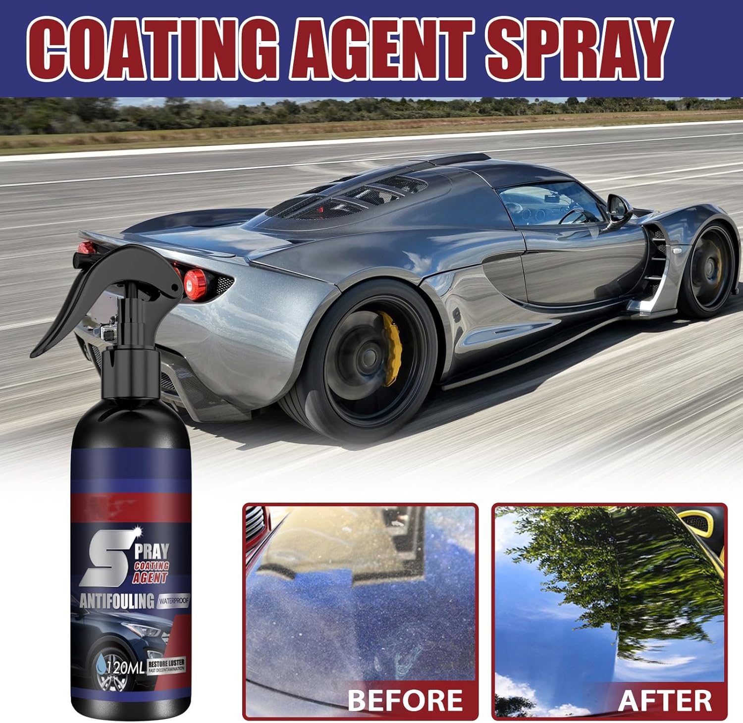 Agente de renovación de revestimiento multifuncional, aerosol de agente de recubrimiento de automóvil, spray de recubrimiento rápido 3 en 1 de alta