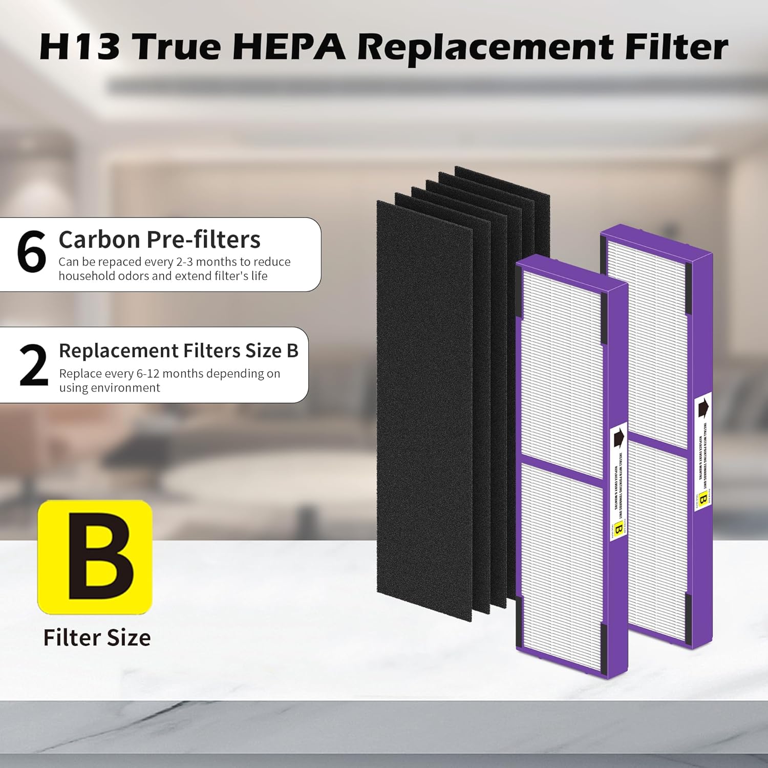 FLT4850pt – Filtro de repuesto HEPA para mascotas compatible con filtro Ger m-Guardian B AC4850, AC4825, AC4870, CDAP4500, C4900, AC4300, AP2200