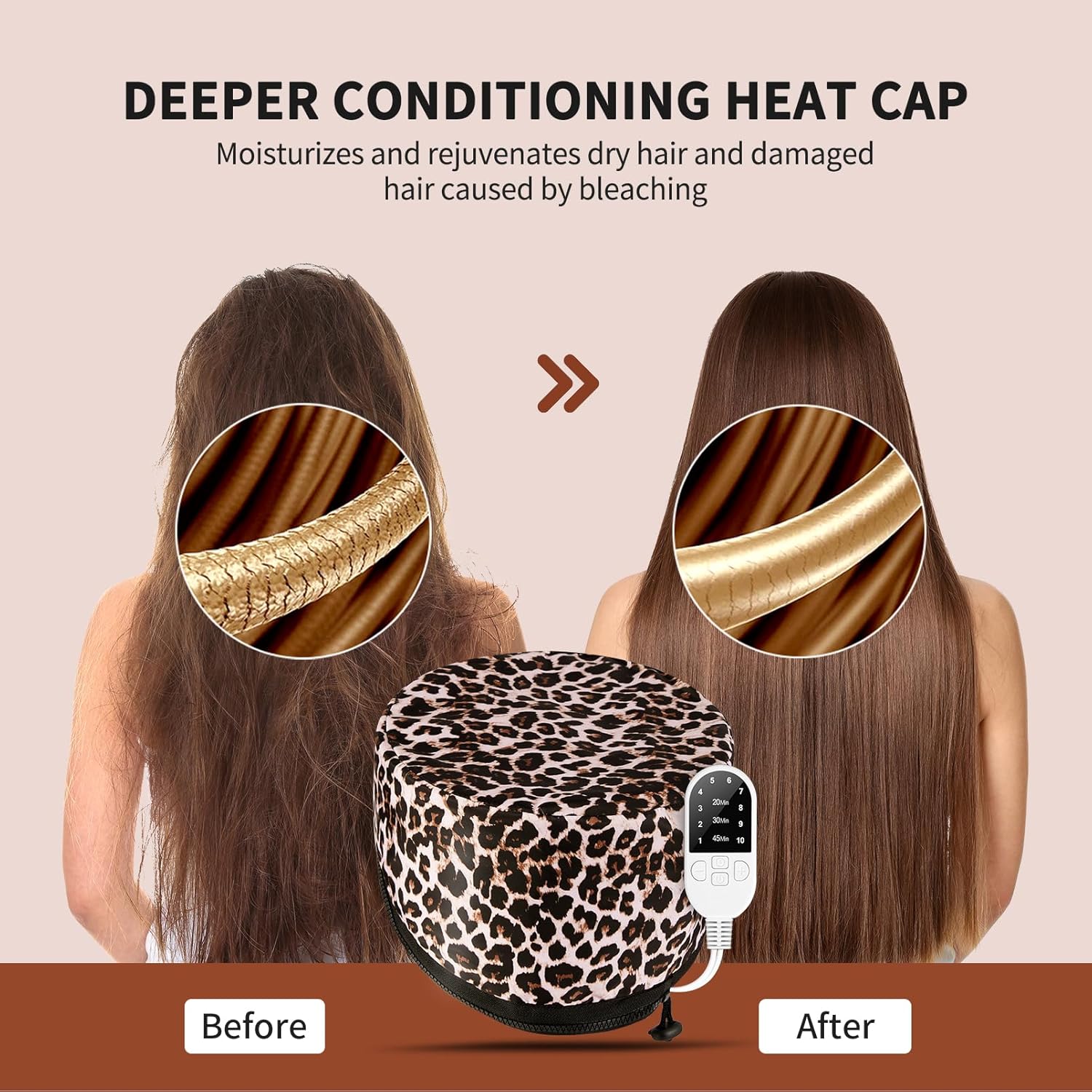 Gorro térmico para acondicionamiento profundo vaporizador para cabello natural uso doméstico, tapa térmica de vapor para cabello negro,