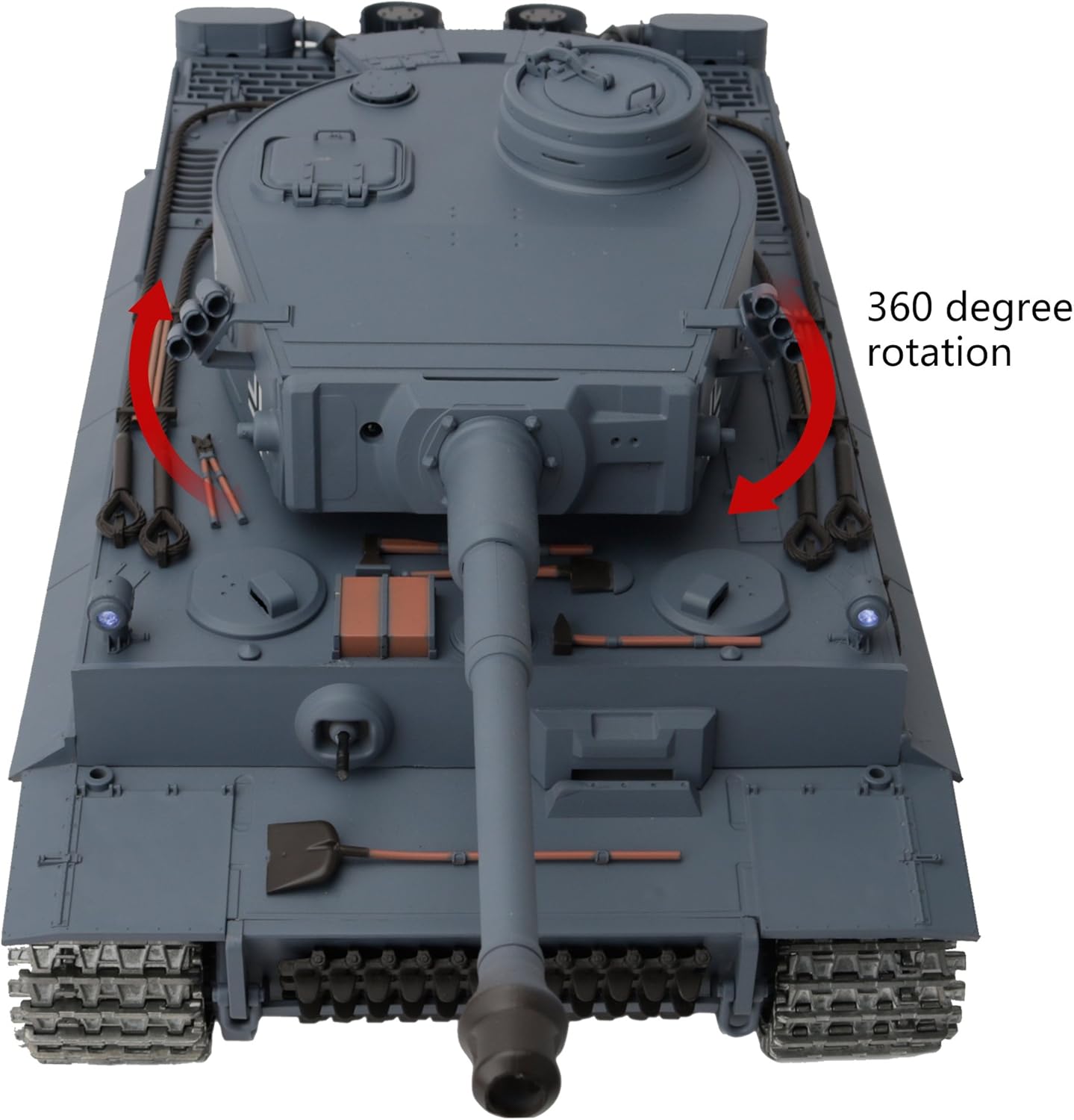 116 2.4ghz control remoto alemán tigre I gris color tanque adultos modelo juguete (actualizadorueda de carretera de metal y orugas y rueda dentada y