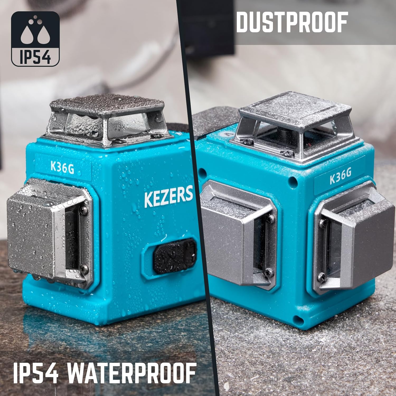 KEZERS Nivel láser  12 líneas de nivel láser autonivelante 3 x 360 línea cruzada 3D herramienta de nivel láser para construccióncolgar imágenes,
