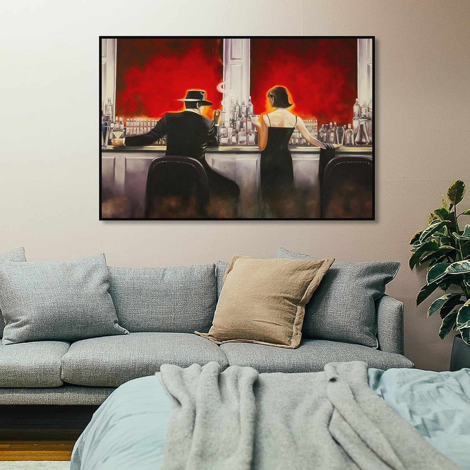 Arte de pared de barra de puros, lienzo para decoración de pared, para hombres y mujeres, arte de pared para disfrutar de beber en el bar, pintura