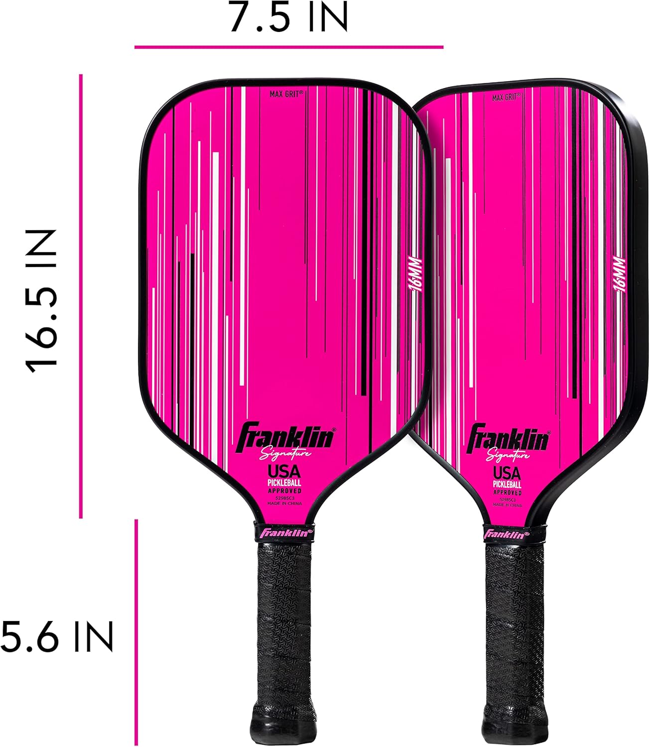 Franklin Sports Palas de pickleball Pro – Signature Series Pro Pickleball Paddle con superficie MaxGrit – Pala de pickleball aprobada por USA