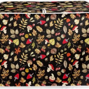 Accesorios de cocina de hongos y hojas, cubierta de horno tostador para la mayoría de tostadoras estándar de 2 rebanadas, protección de huellas Accesorios de cocina de hongos y hojas, cubierta de horno tostador para la mayoría de tostadoras estándar de 2 rebanadas, protección de huellas