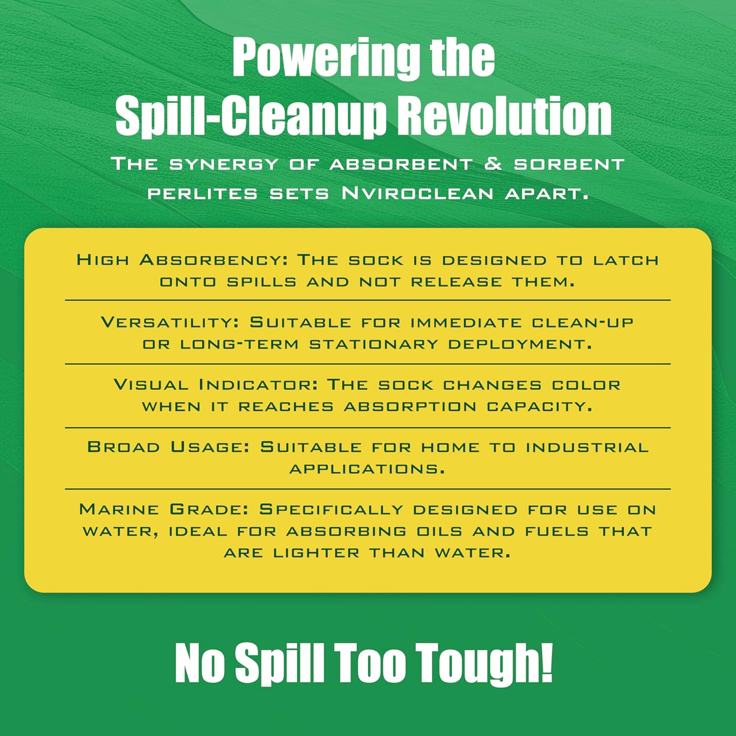 Marine Spill Sock for Spills on Water Cleanup – Calcetines desechables absorbentes para todas las fuentes de agua, paquete de 3 – Fabricado en