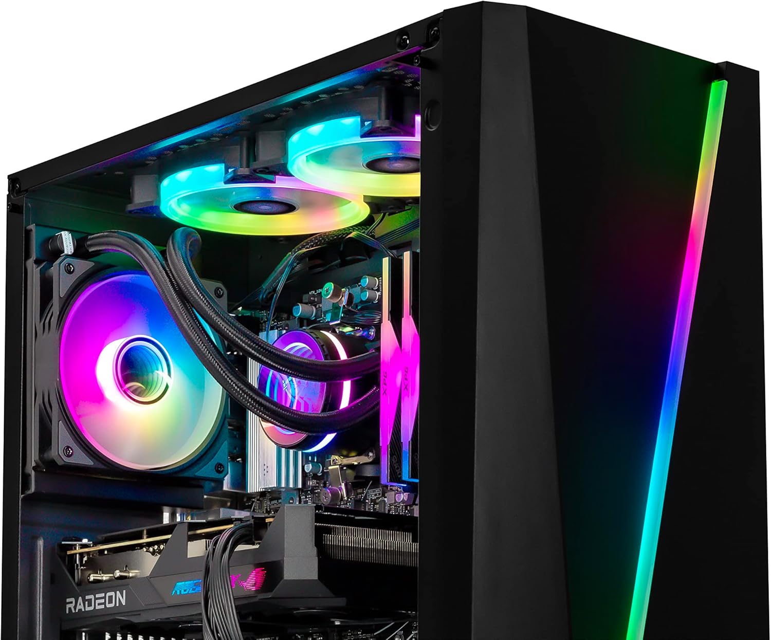 YEYIAN Computadora para juegos Kunai – CPU Ryzen 5 7600, AMD RX 6650 XT Gaming PC de escritorio, 1TB NVMe SSD, 16GB DDR5 5600MHz RAM, refrigeración