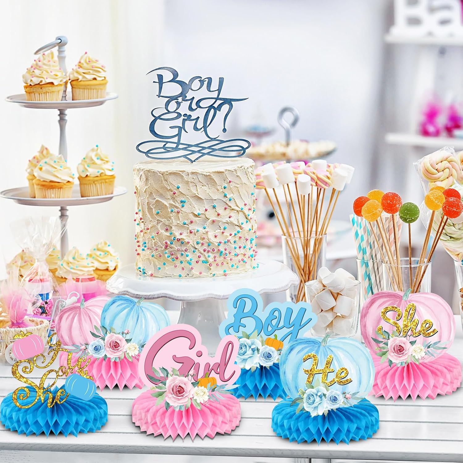 12 piezas de decoración de fiesta de baby shower, centros de mesa para niños o niñas para mesa de revelación de género, centros de mesa de nido de