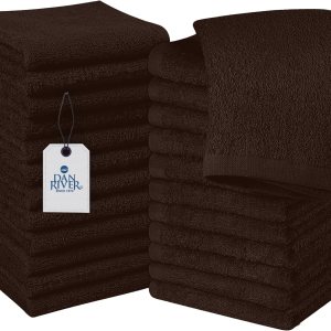 DAN RIVER Paquete de 24 paños 100% algodón de alta calidad, secado rápido y altamente absorbentes, para baño, manos, cocina y limpieza, 12 x 12 DAN RIVER Paquete de 24 paños 100% algodón de alta calidad, secado rápido y altamente absorbentes, para baño, manos, cocina y limpieza, 12 x 12