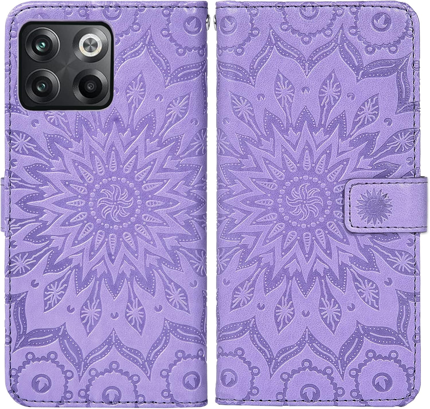 Funda para teléfono para OnePlus 10T 5GOne Plus Ace Pro Wallet con protector de pantalla de vidrio templado y funda delgada de cuero, soporte para