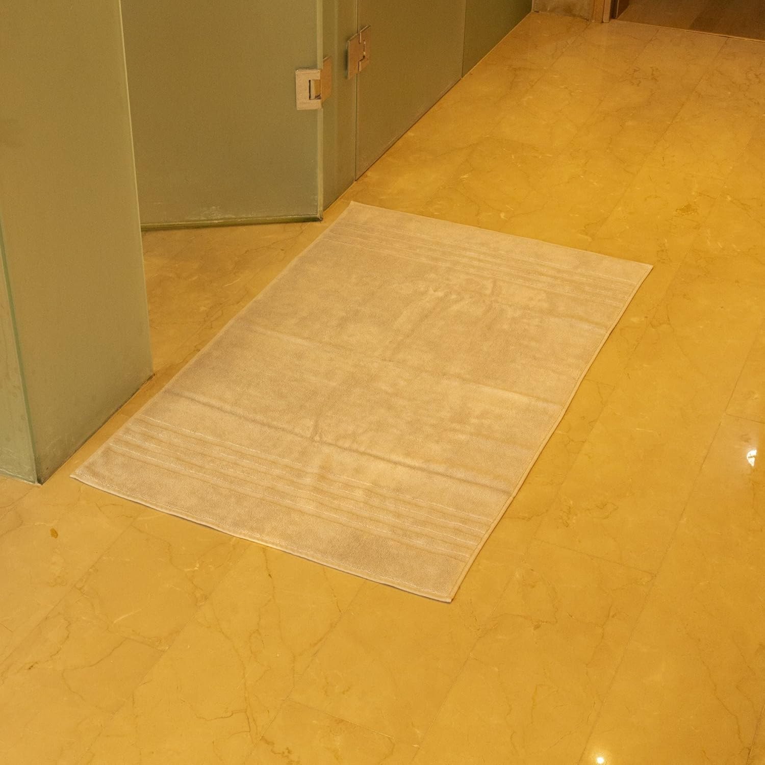 Mosobam Juego de 2 tapetes turcos de lujo de 28 x 44 pulgadas, color gris claro (gris) viscosa de bambú de 1000 GSM y algodón turco peinado turco