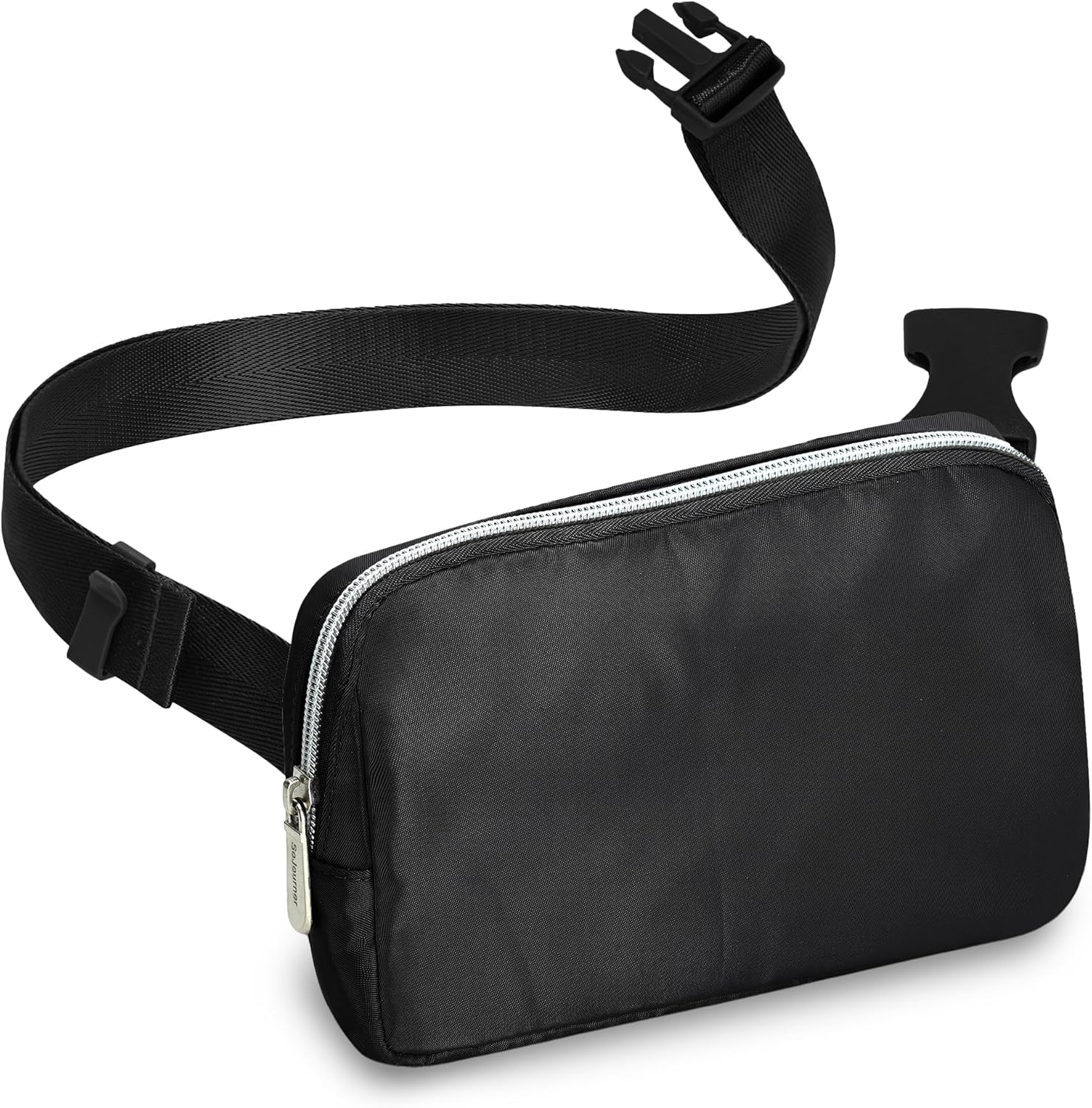 Riñonera diaria para mujeres y hombres  Riñonera  Riñonera ligera para viajes, deportes, senderismo, Negro – 1 bolsillo, Riñonera