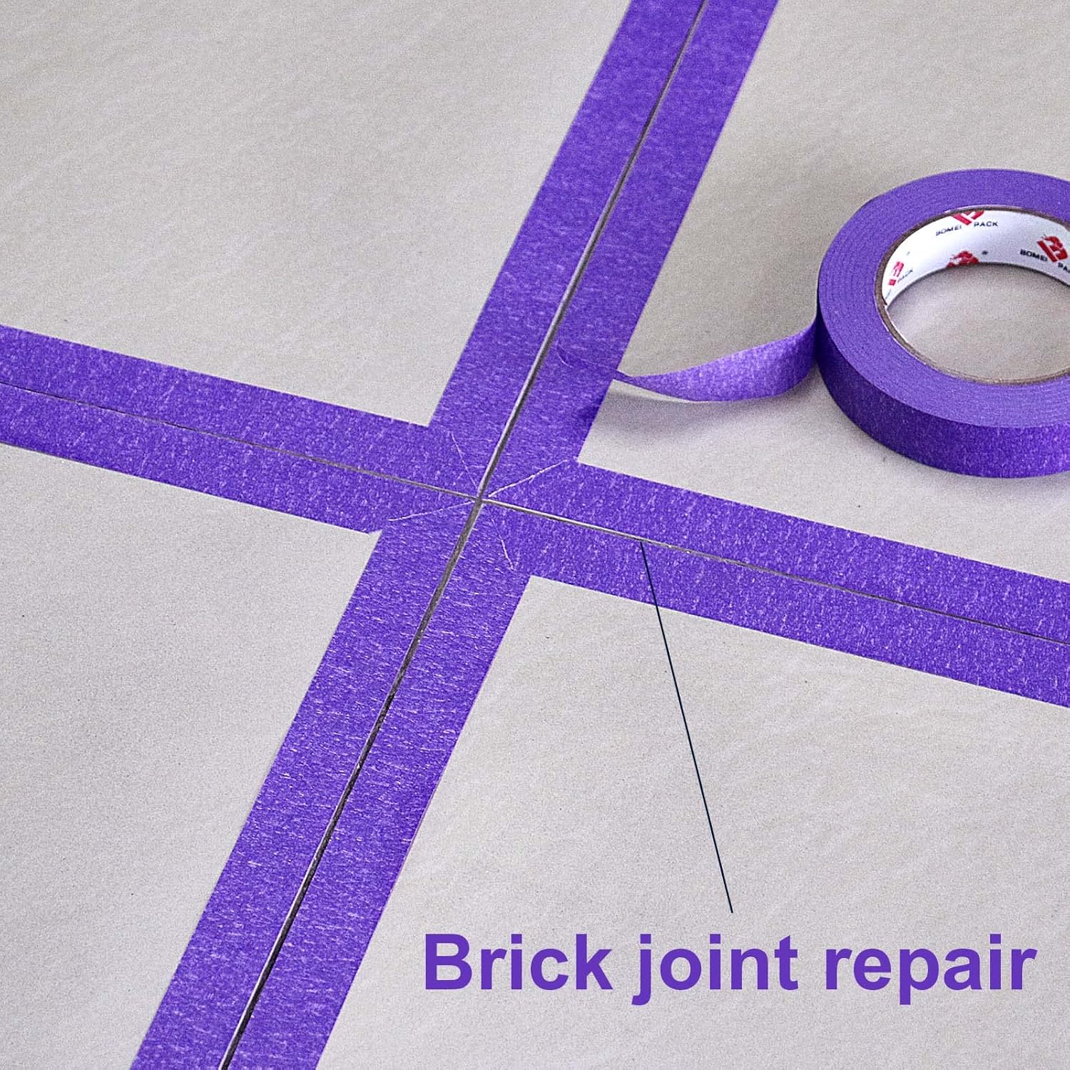 BOMEI PACK Cinta adhesiva para pintores morados de 0.94 pulgadas x 60 yardas, cinta adhesiva decorativa de fácil extracción para 14 días para