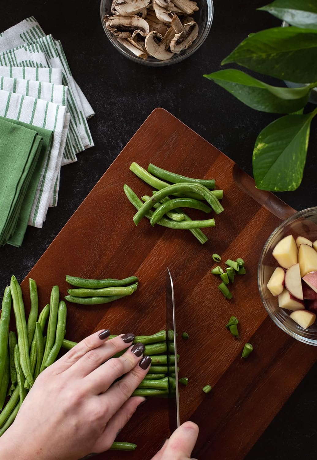 DURA LIVING Santoku – Cuchillo de cocina de 7 pulgadas, acero inoxidable alemán de alto carbono ultra afilado, cuchillos Santoku con mango